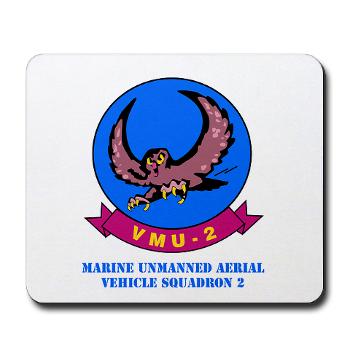 MUAVS2 - M01 - 03 - Marine Unmanned Aerial Vehicle Squadron 2 (VMU-2) with Text - Mousepad